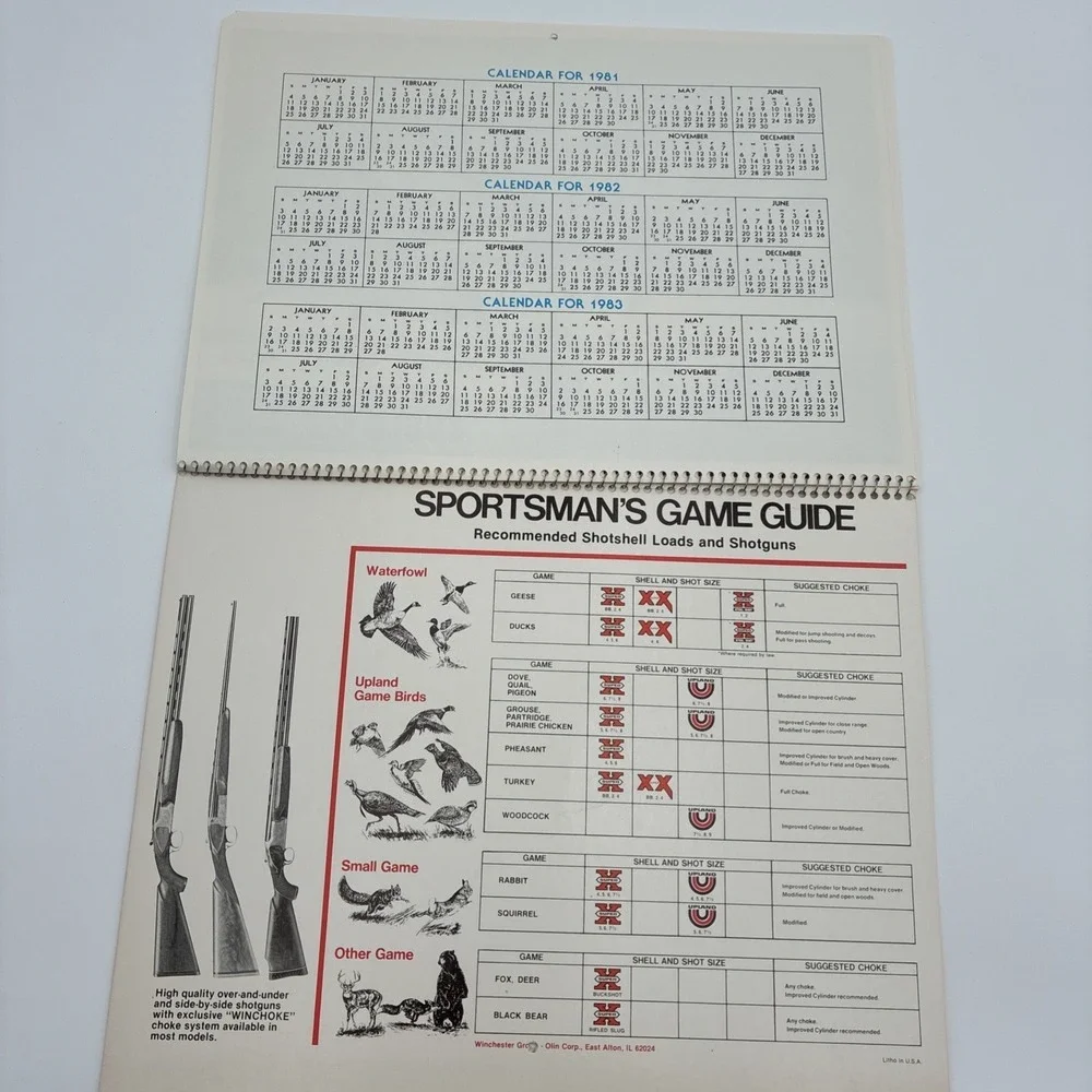 Vintage 1982 Winchester Waterfowl Calendar Ducks Ferrara Art Hougland Sales MO